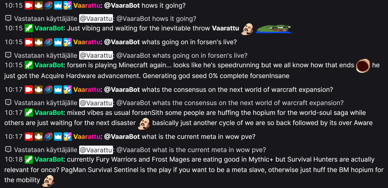Vaarattu's Twitch AI Chat Bot preview